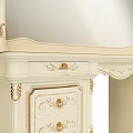 Classic Ivory Dressing Table With Ornate Carved Details Mirror And Drawers