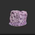 3D Anatomical Structure of Pelvic Organs With Purple Cellular Details Rendering