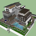 Modern Detached Villa With Swimming Pool Terrace And Large Glass Windows
