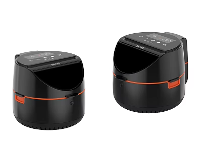 Modern Kitchen Appliances INNOV Air Fryers With Black And Orange Design Digital Control Panel 3d model