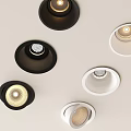 Modern Downlights And Spotlights With Black White Design For Ceiling Lighting 3d model