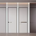 Modern Swing Doors Featuring Neutral Tones And Sleek Metal Handles