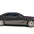 Luxury Black And Purple Sedan With Front Grille And Silver Wheels