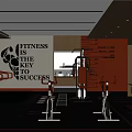 Modern Fitness Gym With Treadmills Dumbbells Yoga Balls And Open Workout Space