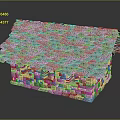 Detailed Miniature Stone House Model Featuring Tile Roof And Small Windows
