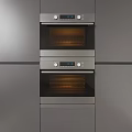 Modern Stainless Steel Built In Double Ovens With Digital Display And Knob Controls