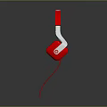 High Quality Red Wired Over Ear Computer Headphones With White Black Accents