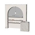 Modern Cosmetics Counter Showcase Shelf Skincare Products 3d model