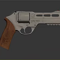 Bruno Rossi Revolver with Wooden Grip and Silver Metal Body Design
