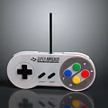 Super Nintendo Electronic Game Controller With Wireless Antenna Colorful Buttons Directional Pad And SELECT START