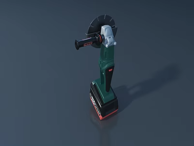 Cordless Industrial Angle Grinder With Green Black Design And Rechargeable Battery 3d model