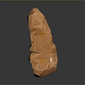 Natural Orange Stone With Textured Surface And Wooden Design Elements