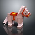 Cute Decorative Pixelated Horse Toy With Pink Orange Block Design For Home Living