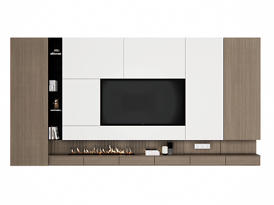 Modern TV background cabinet TV background wall 3d model