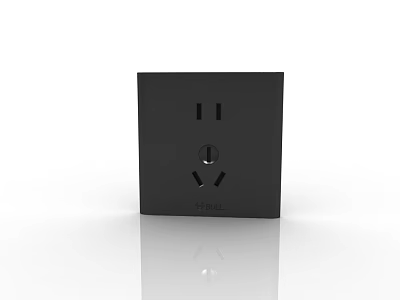 Black Daily Electrical Appliance Wall Socket With Modern Design And Power Outlet Function 3d model