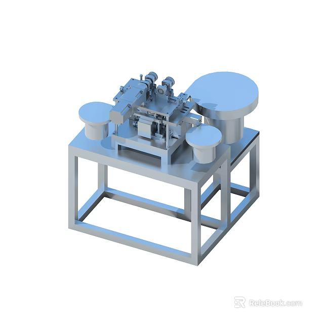 Industrial Equipment Featuring Metal Platform Mechanical Components And Circular Discs 3d model 