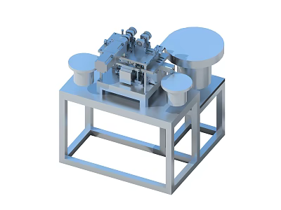 Industrial Equipment Featuring Metal Platform Mechanical Components And Circular Discs 3d model
