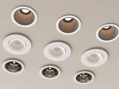 Modern Recessed Downlights And Spotlights For Home Interior Ceiling Lighting Design 3d model