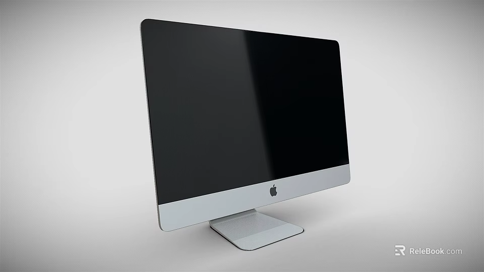 Apple iMac All in One Desktop Computer With Black Screen And Silver Frame 3d model 