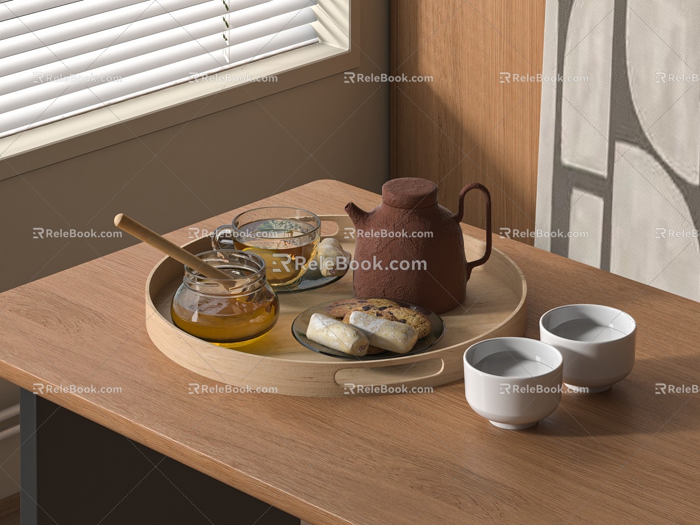 Tea Set Combination Tea Set Tea Cup Tea Pot Tea Tray 3d model