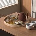 Tea Set Combination Tea Set Tea Cup Tea Pot Tea Tray 3d model