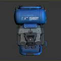 Blue Portable Air Compressor With 41L Tank Wheels And Security Features