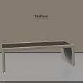 Modern Minimalist Dining Table With Rectangular Top And Slim Light Colored Legs 3d model