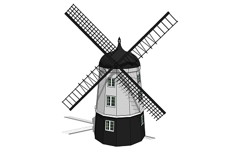 Modern Windmill Dutch Car Children's Toy Entertainment Theme Park Music Box Ferris Wheel 3d model