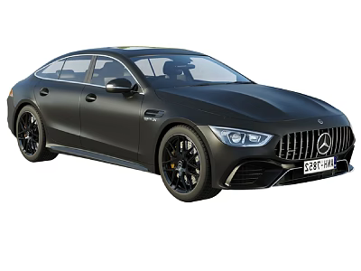 Sleek Black Mercedes Benz Four Door Coupe With Sporty Exterior And Black Wheels 3d model