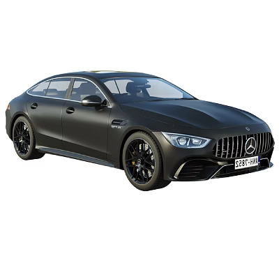 Sleek Black Mercedes Benz Four Door Coupe With Sporty Exterior And Black Wheels 3d model