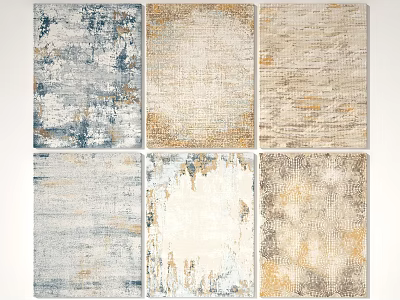 Modern Square Rugs With Abstract Patterns And Neutral Color Tones For Home Decor 3d model