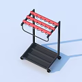 Practical Rolling Household Storage Rack With Red Rollers Black Frame And Bottom Shelf