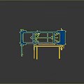 Blue Recycling Center Equipment With Open Door And Wheels For Storage Use