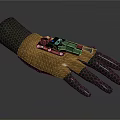 Character With Biomechanical Reptilian Scaled Glove Featuring Weapon Mechanism
