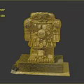 Ancient Style Stone Sculpture Carving With Intricate Facial Details And Decorative Base