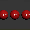 Red Christmas Ornaments With Black Stripes And Metallic Hooks On Gray Surface