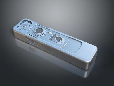 Silver Metal Computer External Storage Device With Control Knobs And Buttons 3d model