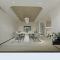 Elegant Modern Living Room Interior With White Sofa Round Coffee Table Armchairs And Ceiling Light