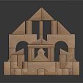 Modern Building Block Square House Square House Pixel House Building Block House 3d model