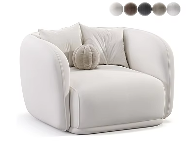 Modern Accent Leisure Chair With Plush Pillows And Various Color Options 3d model