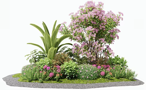 Modern Flower and Plant Combination Flower Border Shrub Rhododendron Camellia Rose Plant Pile Landscape Plant Combination 3d model
