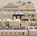 Modern buffet workbench self-service condiment table take-up tableware bowl tray console 3d model