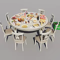 Table and Food 3d model