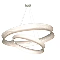 Modern Layered Circular Chandelier With Illuminated White Rings And Sleek Design
