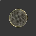 Gray Textured Sphere Component Placed On Light Colored Surface Against Textured Gray Wall