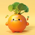 Radish Radish Hand-made Cute Radish Defends Radish Cute Carrot Cartoon Characters Cartoon Characters 3d model