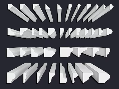 Different Types Of Decorative Mouldings For Home Interior Design And Decoration 3d model