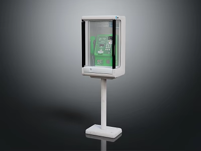 Sturdy Equipment Enclosure With Transparent Protective Cover And Green Control Panel On Stand 3d model