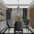 Modern Living Dining Room Interior Design With Chandelier Sofa Coffee Table Dining Set Decorative Paintings