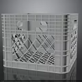 Efficient Durable White Plastic Storage Crate With Grid Design And Handles